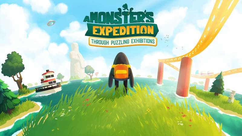 A Monster’s Expedition key art showing a monster looking across the islands.