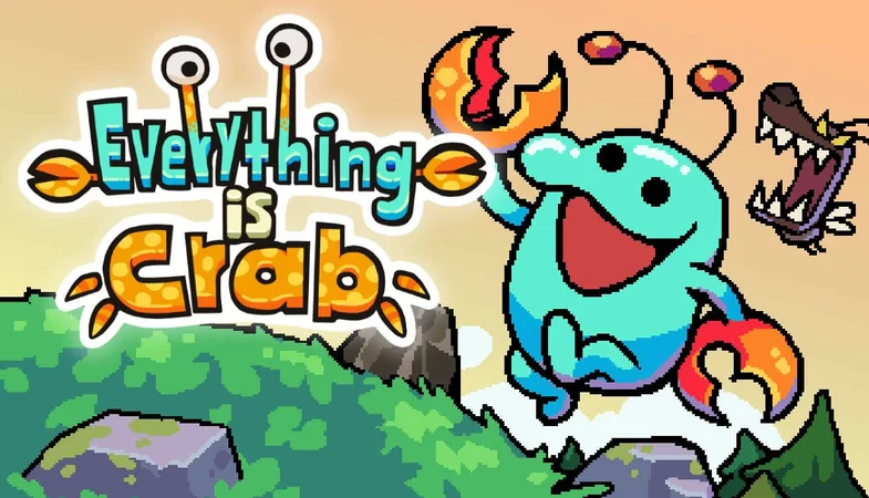 Official Everything is Crab key art showing a large creature and the game title.
