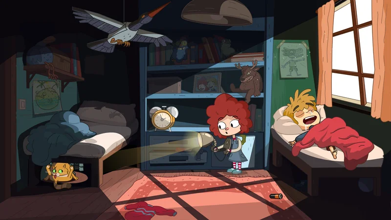 Lost in PlayでGalが兄の眠る寝室を照明で照らすゲーム画面