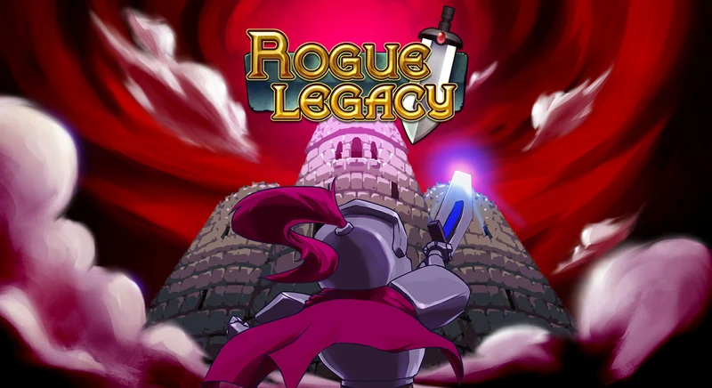 Official cover art for the original Rogue Legacy: a knight looking up at the castle with the game's logo