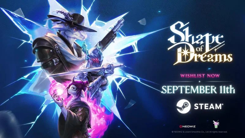 Official Shape of Dreams release-announcement image showing two characters and the logo