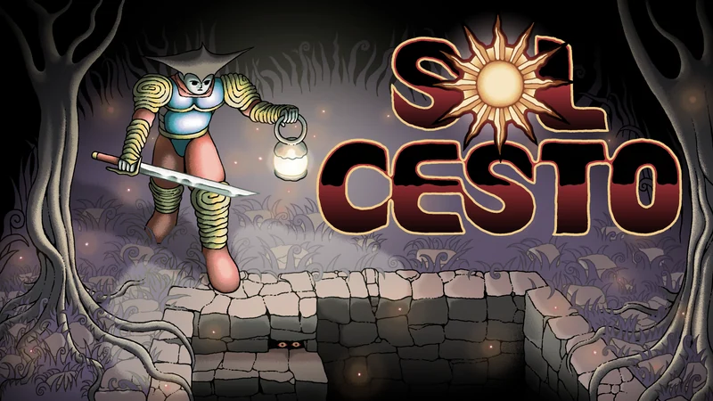 Official Sol Cesto artwork showing a knight carrying a lantern and the game logo.