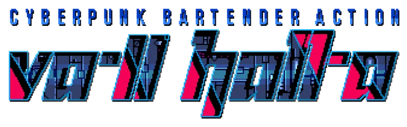 Official VA-11 HALL-A logo with the subtitle Cyberpunk Bartender Action.